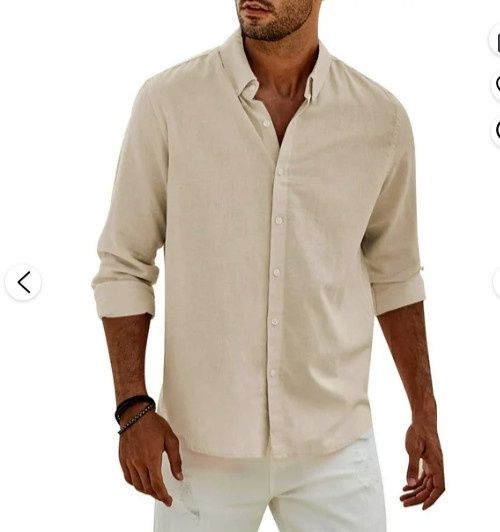 NEW Gap Mens XL Oxford Button-Down Long Sleeve Beige Shirt Casual