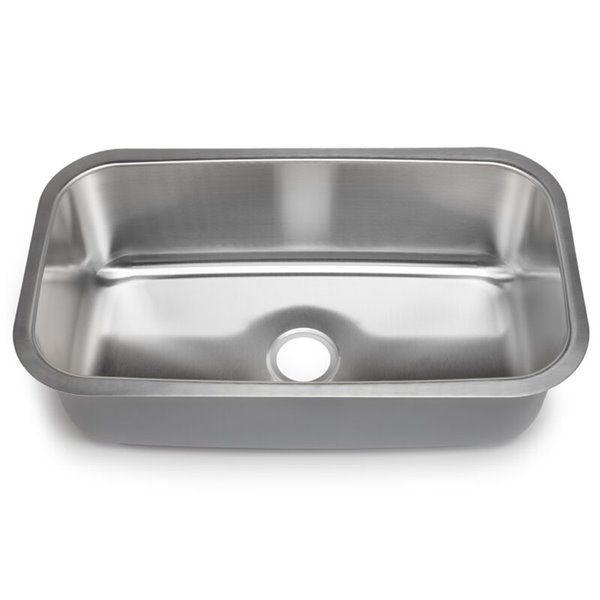 Hahn Classic Chef Undermount Kitchen Sink - Single Bowl - 31.5-in - Stainless Steel