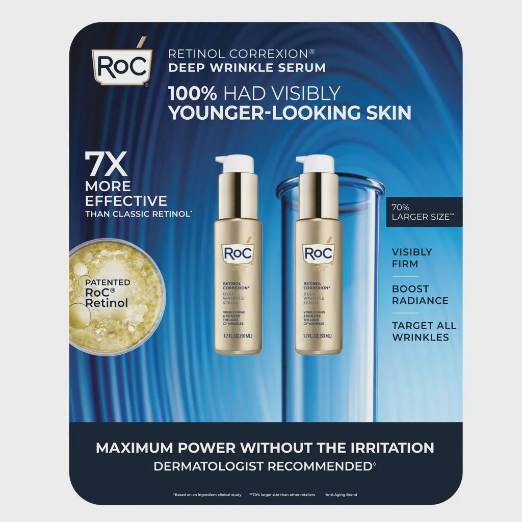 ROC Retinol Correxion Deep Wrinkle Serum, 1.7 fl oz, 2-pack - Retail $49.99