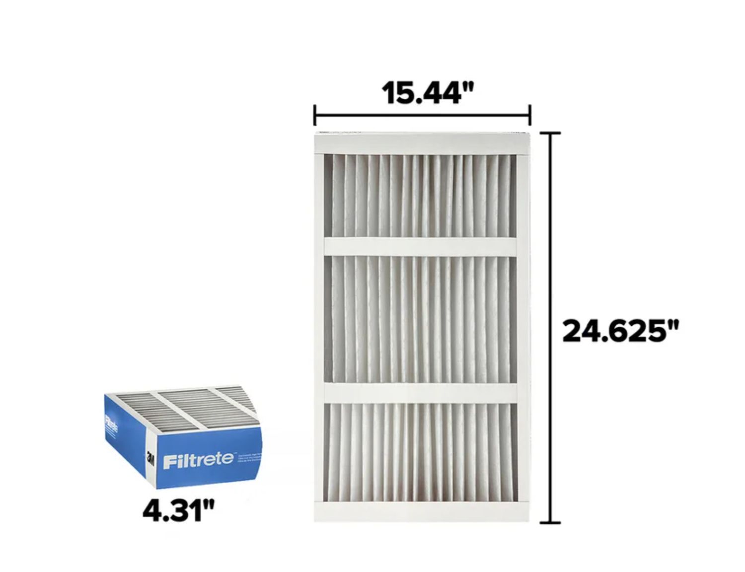SINGLE Filtrete Air Filter 4”, MPR 1900 MERV 13, Premium Allergen, Bacteria and Virus Filter, Electrostatic Air Cleaning Deep Pleat Filter - RETAIL - $24.9