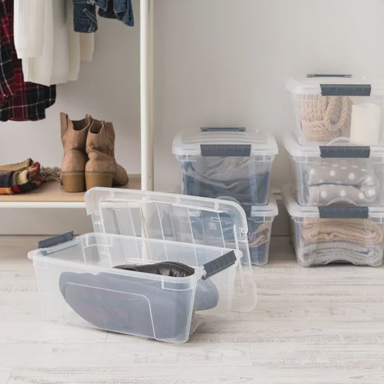 IRIS 12.9 Quart Buckle Up Storage Bin - Retail $9.99