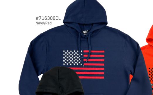 Buffalo Hooded Sweatshirt American Flag - Retail $49.99, COLOR: Navy, Size: M