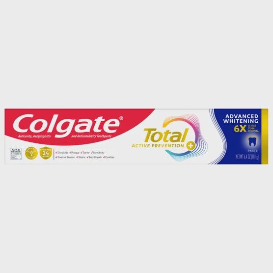 Colgate Total Active Prevention Plus Advanced Whitening Toothpaste, 6.4 oz - Retail $3.99