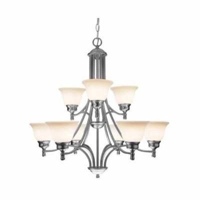 Satin Nickel Chandelier with Nine Lights