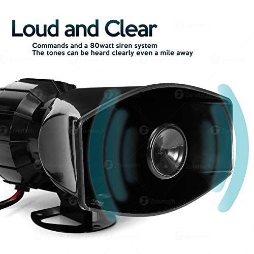 Zone Tech 7 Tone Sound Car Siren Horn With  - RETAIL - $22.99