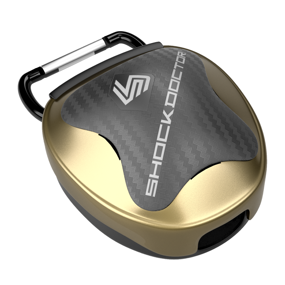 Shock Doctor 101 Anti-Microbial Mouthguard Case OSFA Gold Chrome Retail $12.99