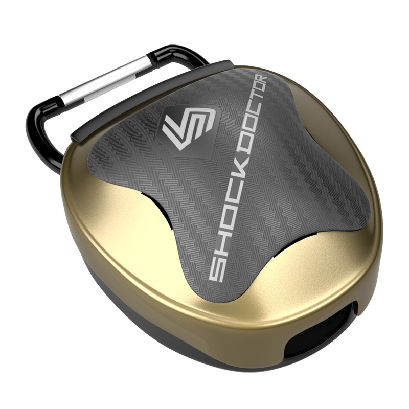 Shock Doctor 101 Anti-Microbial Mouthguard Case OSFA Gold Chrome Retail $12.99
