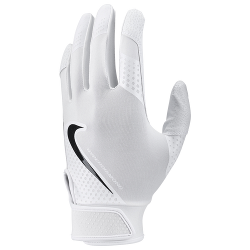 Nike Senior Hyperdiamond 2.0 Baseball Batting Gloves in White/Black Retail $25.00