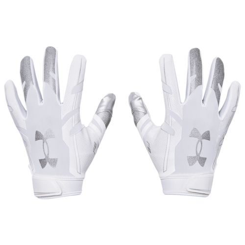 Under Armour Senior F8 Football Gloves in White/SilverRetail $40.00 Retail $40.00