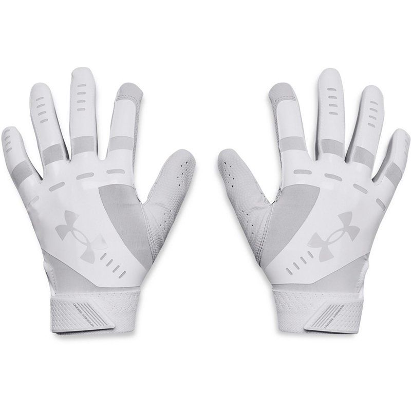 Women's Under Armour Radar Adult Softball Batting Gloves Small White/Grey Retail $30.00