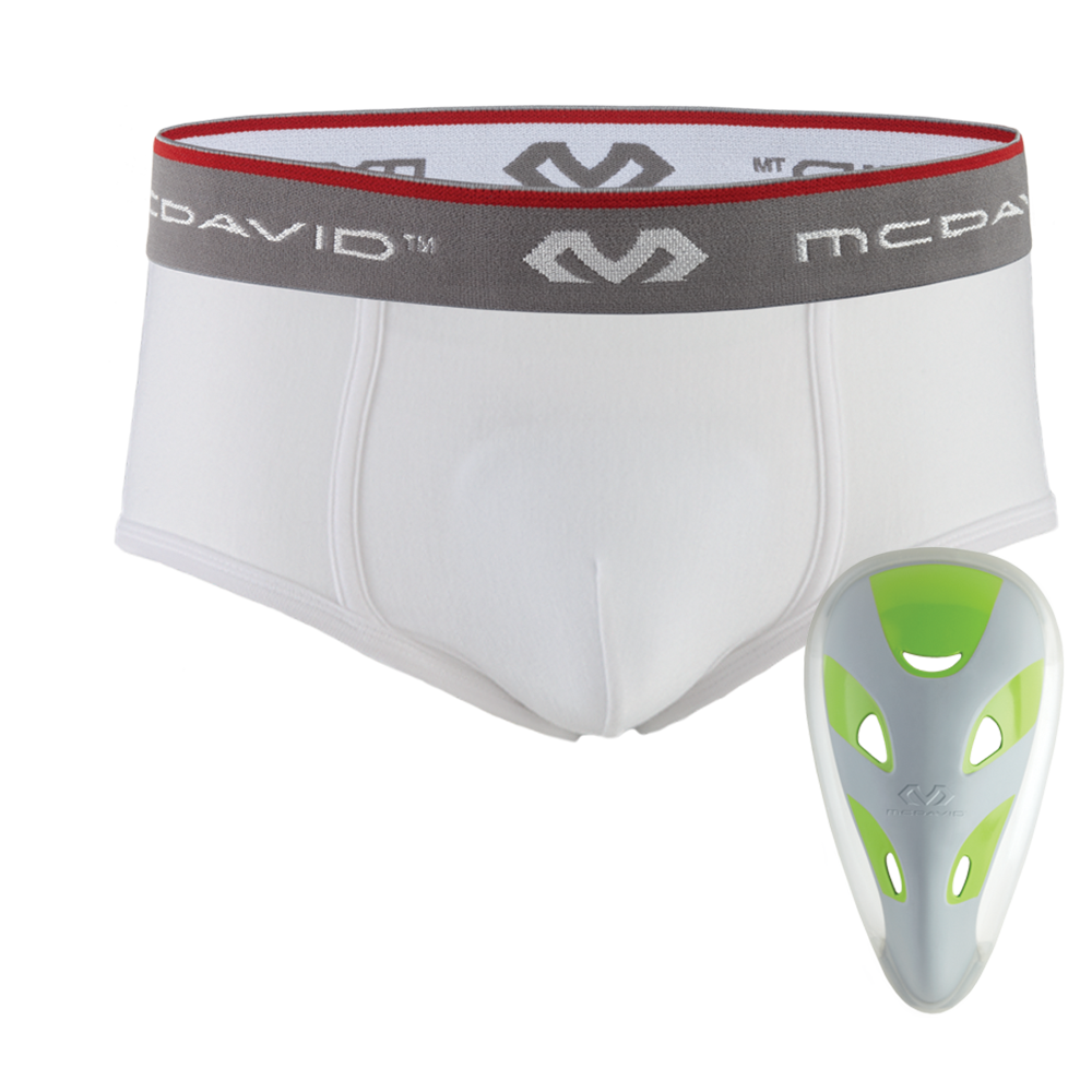 McDavid MD9110 Brief W/Flexcup PeeWee L WHITE Retail $14.99
