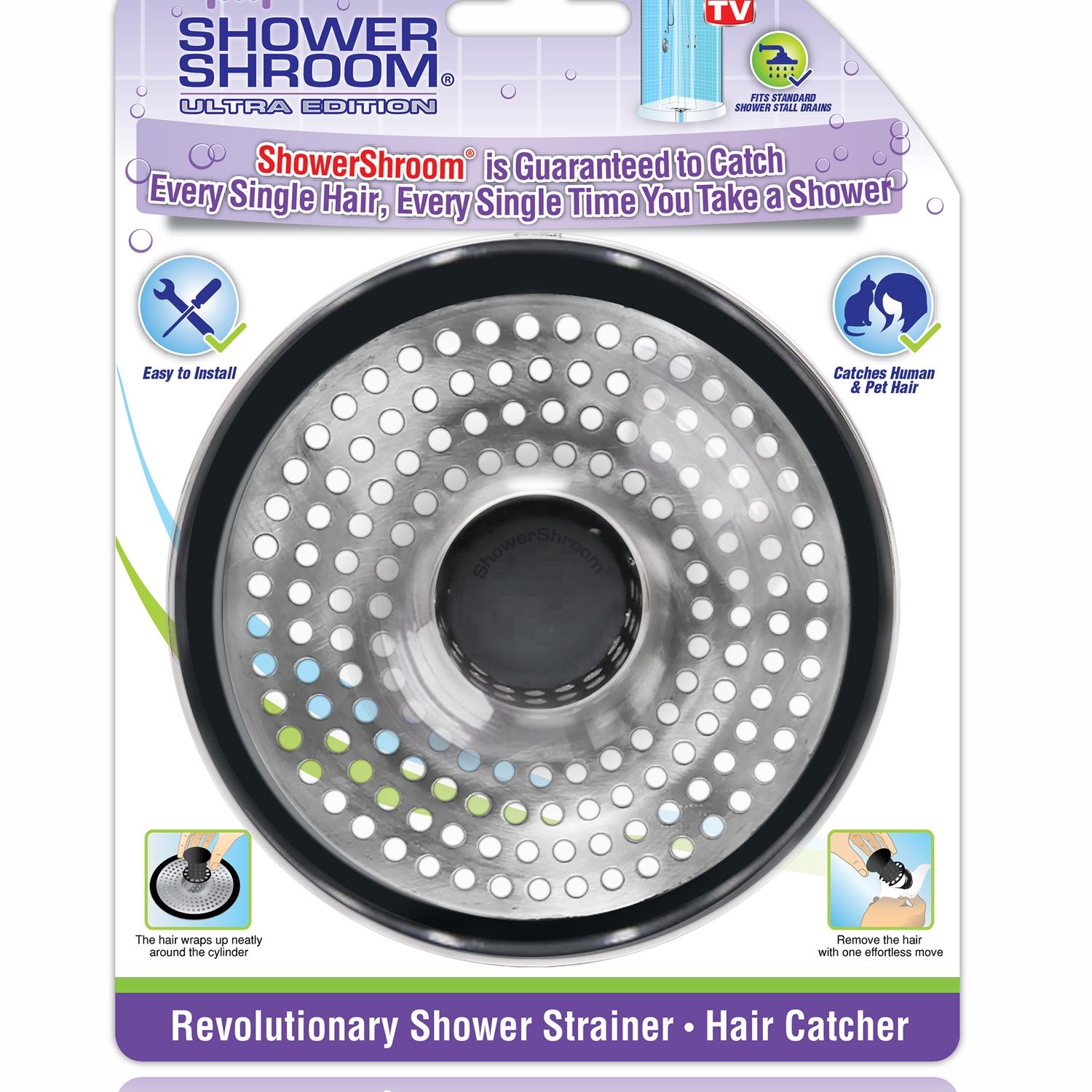 ShowerShroom Ultra Edition Brushed Stainless Steel Drain Protector - Retail $19.99