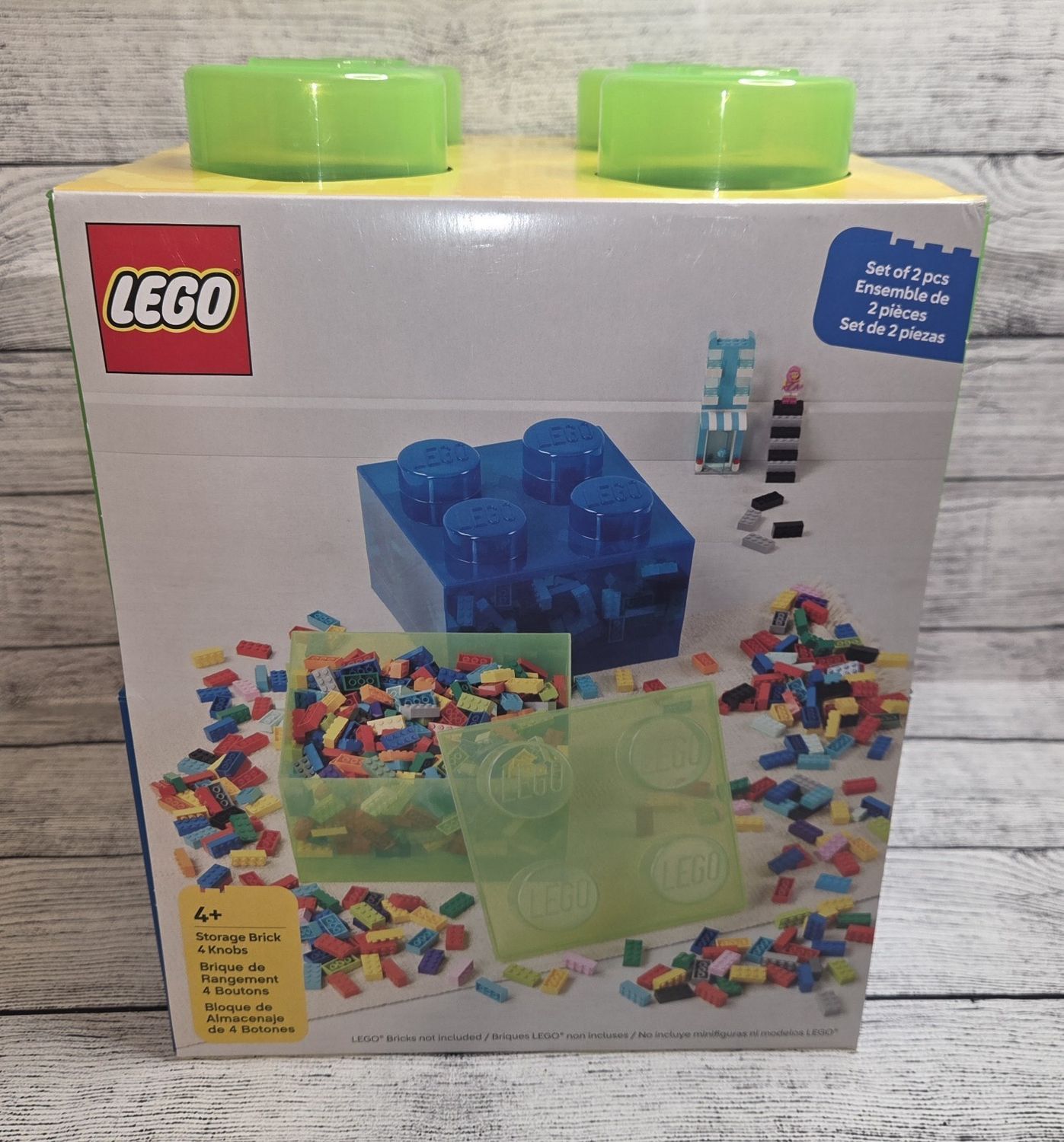 LEGO Storage Brick 4 Knobs 2-Pack - Retail $19.99