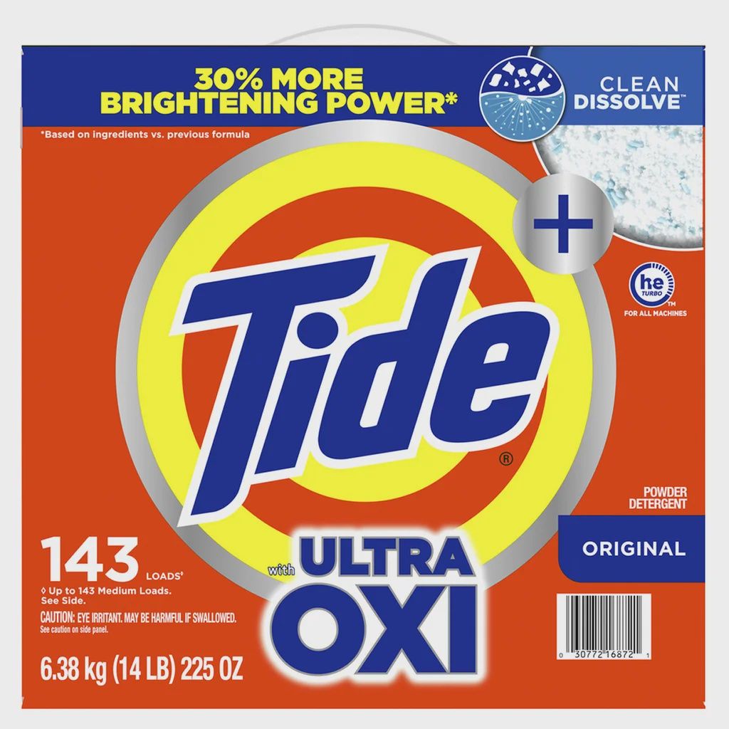 Tide Plus Ultra Oxi Powder Laundry Detergent, Original, 143 Loads, 225 oz - Retail $36.99