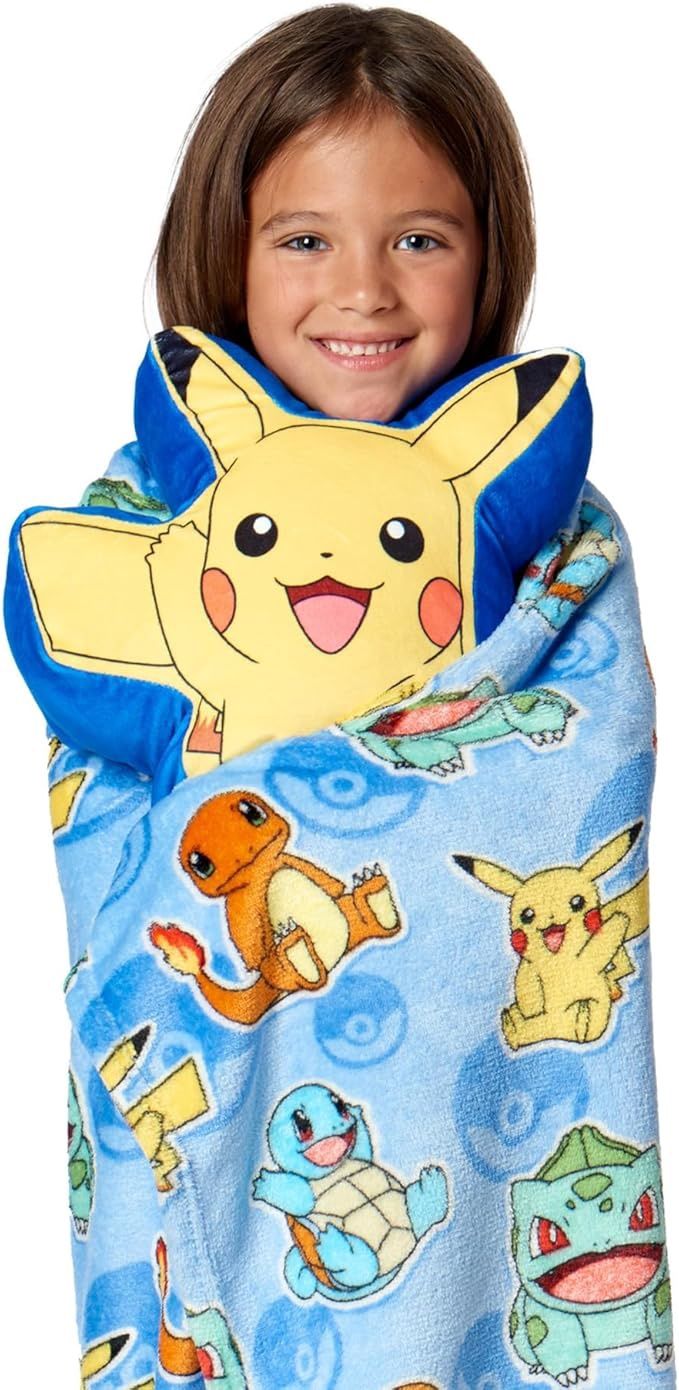 Northwest Pokemon Blanket and Hugger Set, Cute Pikachu, Super Soft Silk Touch Throw, Retail $49.99