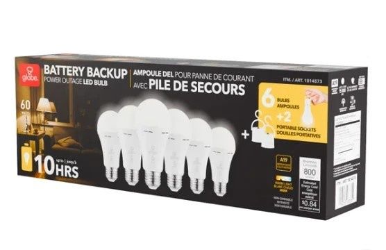 Globe Electric Power Outage 60W Bulb 6 Count Retail $18.99