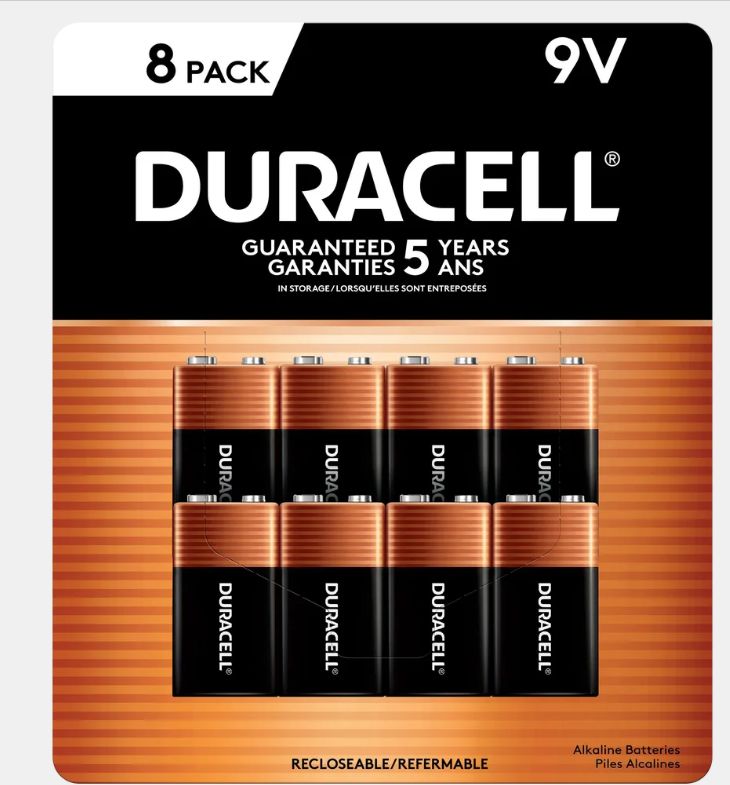 Duracell 9V Alkaline Batteries, Retail $20.99