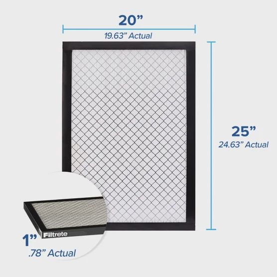 Filtrete Air Filter 1”, MPR 2500 MERV 14, High Performance Premium Allergen, Ultrafine Particles, Bacteria and Virus Filter - Retail $12.99
