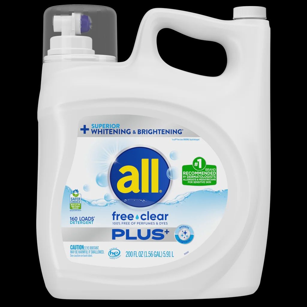 All Free &amp; Clear Plus+ Liquid Laundry Detergent, 160 Loads, 200 fl oz - Retail $23.99