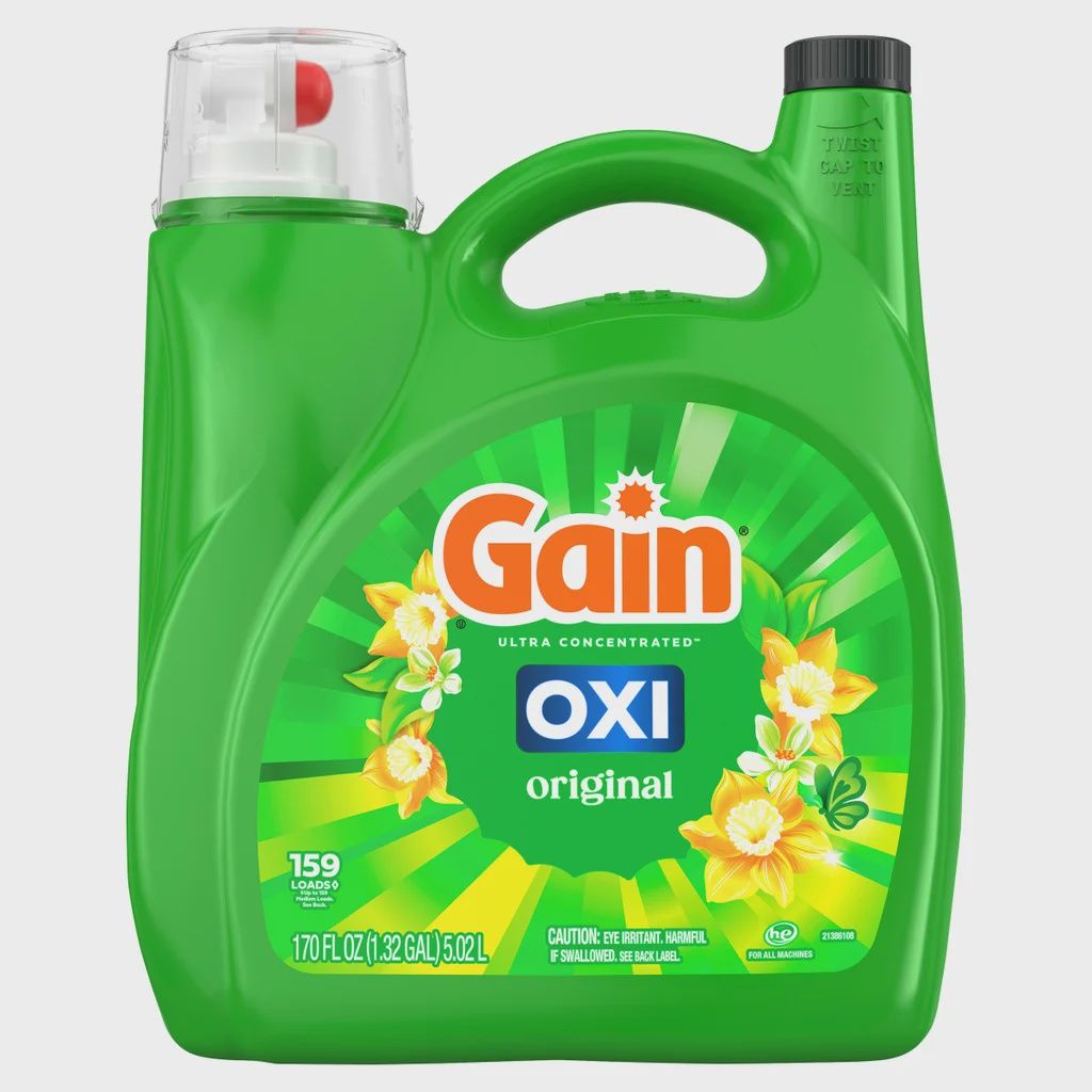 Gain +Oxi Liquid Laundry Detergent, Original, 159 Loads, 170 fl oz - Retail $23.99