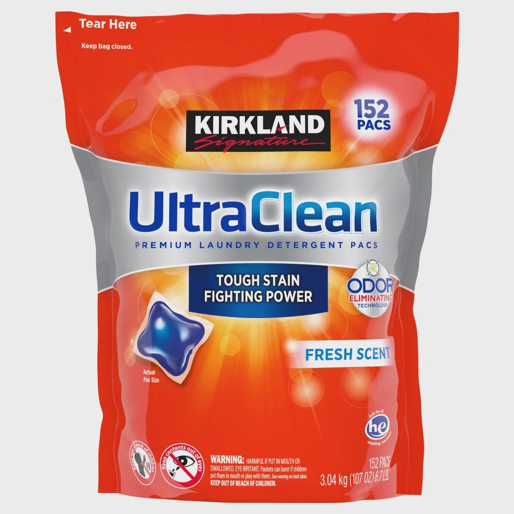 Kirkland Signature Ultra Clean Laundry Detergent Pacs, 152-count - Retail $22.99