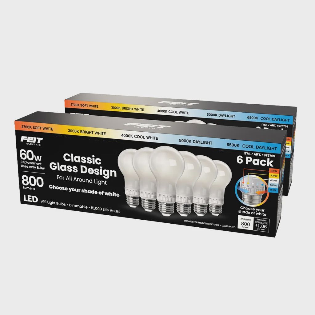 Feit 60 Watt 6-count Glass Design Bulbs Retail $11.99