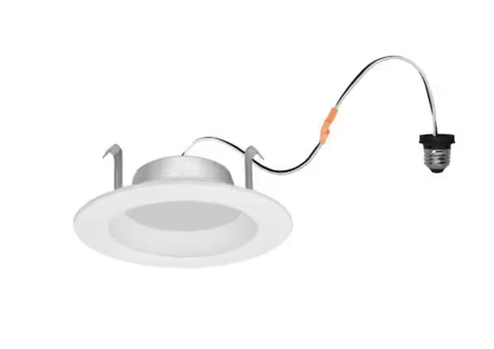 Integrated LED 4 in. Retro Fit 3000K 550 Lumen Dimmable Recessed Light White, Wet Rated (12-Pack) - Retail $26.94