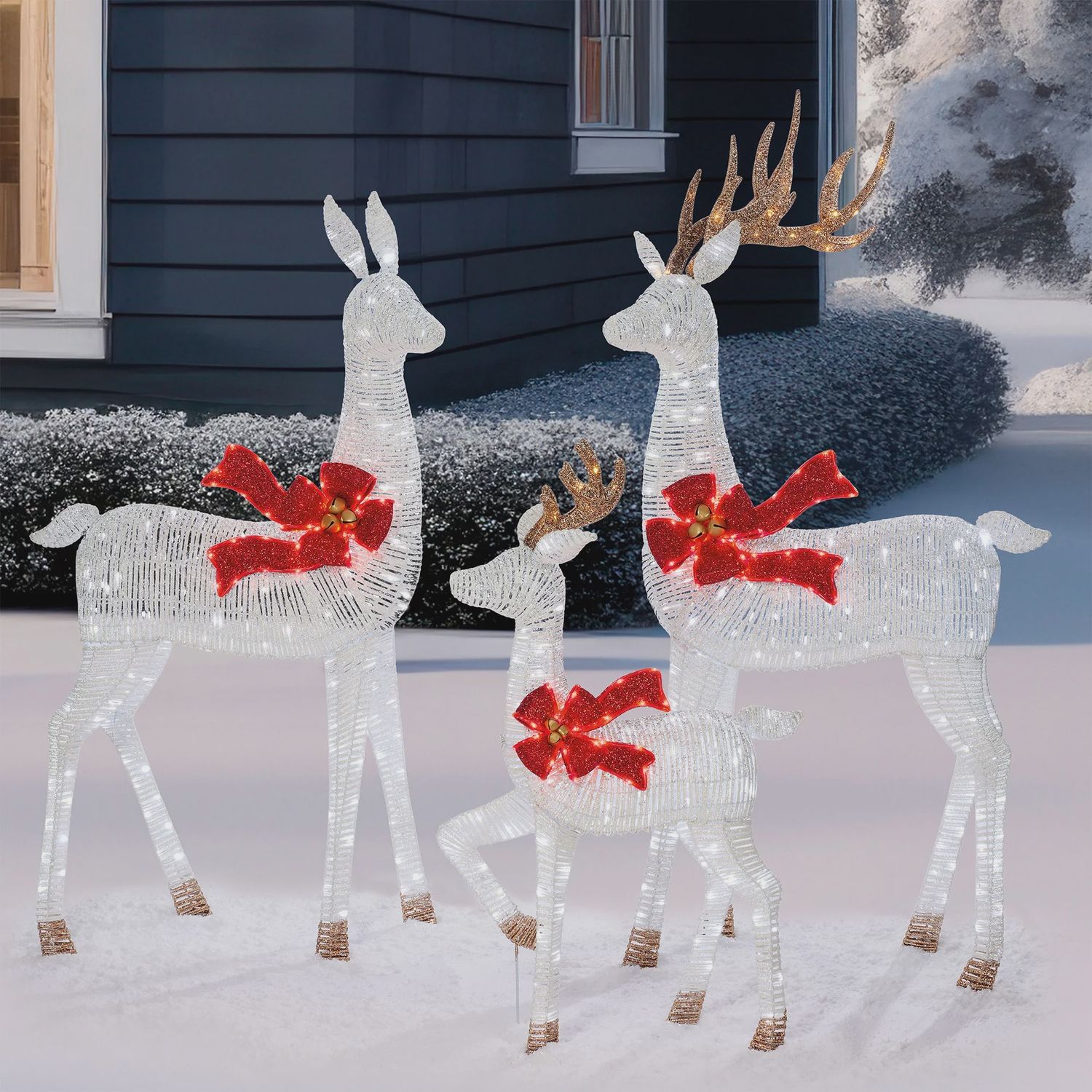 Outdoor Deer Family with LED Lights Set of 3 - Retail $229.99
