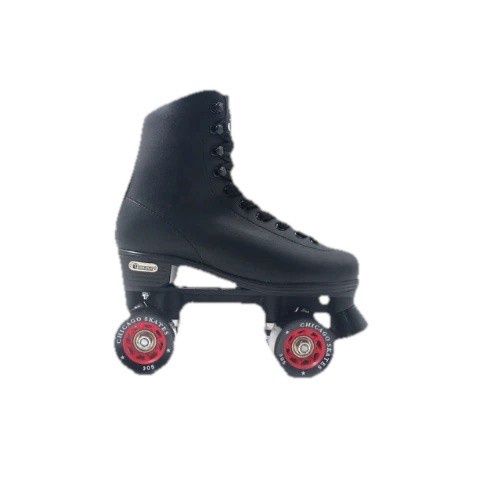 NEW Chicago Rink Roller Skates Classic Black Men Size 5 Toe Stop 60mm Wheels Retail $64.99