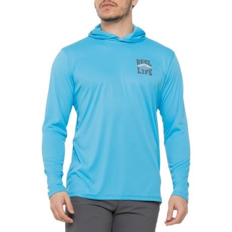 Reel Life Reel Logo Sun Defender Hooded Shirt - Long Sleeve - Retail $33.99