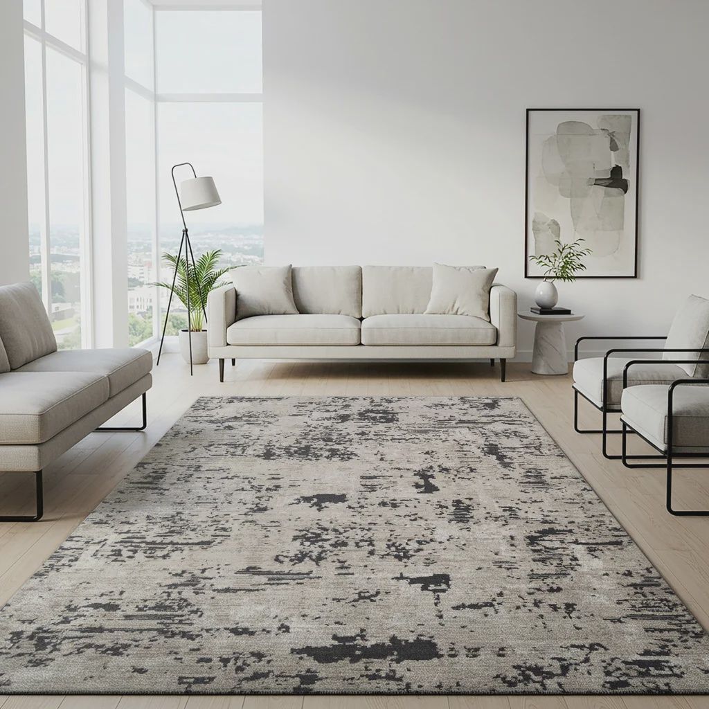 Solaris Area Rug, Argent Charcoal, 7’10” x 10’ - Retail $299.99