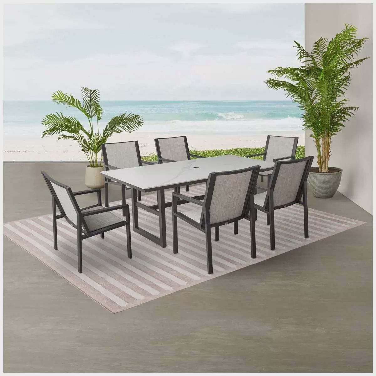 Agio Trinity 7 Piece Sling Dining Set - Retail $1,899.99