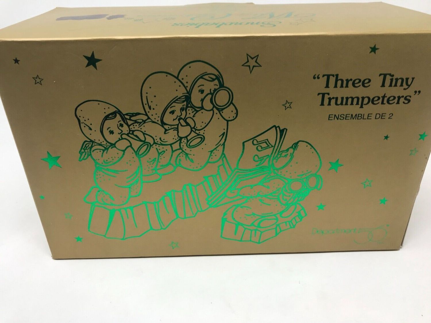 Snowbabies "Three Tiny Trumpeters" in Box #68888 Set of 2 Excellent