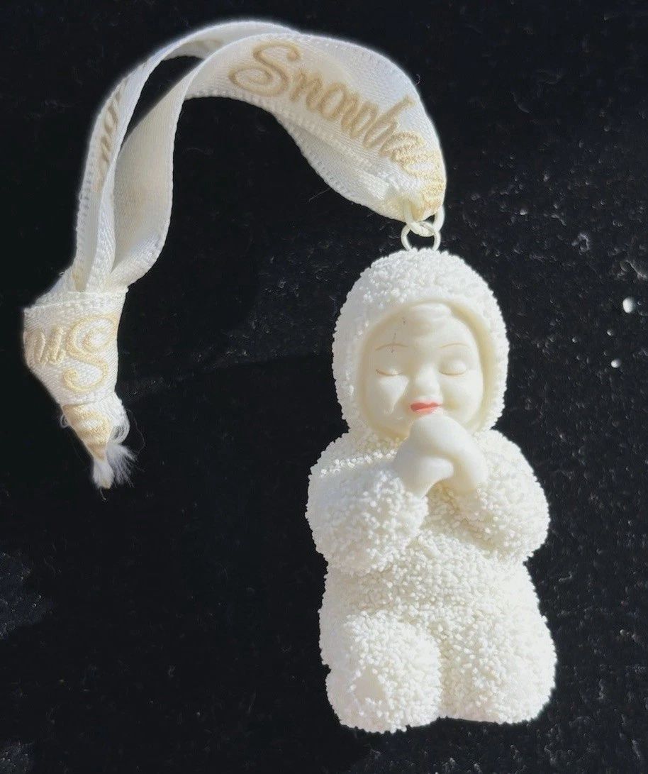 Dept 56 Snowbabies Ornament Sweet Dreams Snow Baby Praying 2" tall Christmas