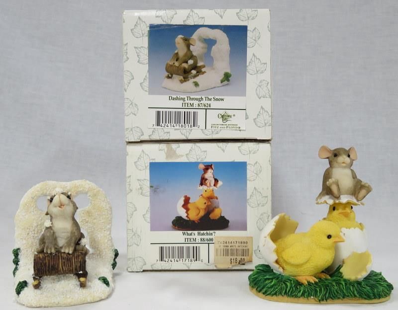 Charming Tails W/ Box Dashing Through the Snow