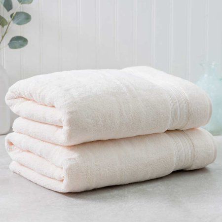 cCharisma 100% Hygro Cotton 2-Piece Bath Towel Set Ivory
