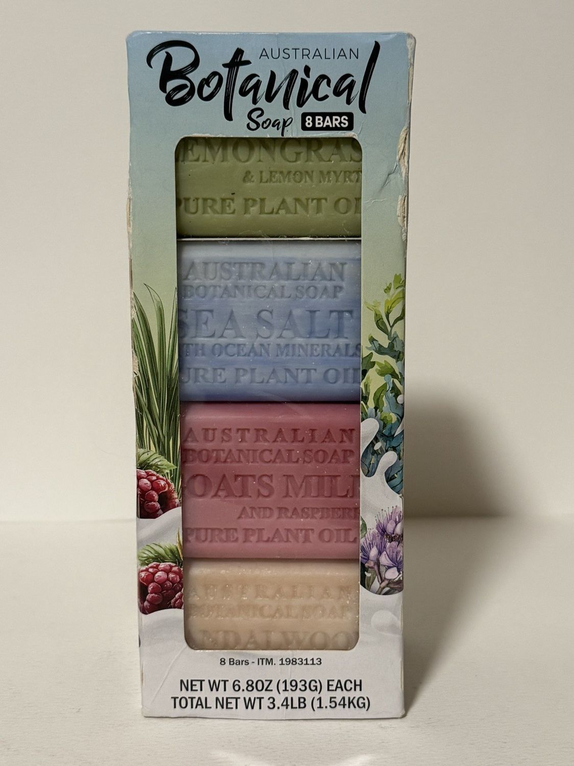 Australian Botanical Goat Milk Soap Multi Pack, 8 Bars, 4 Scents, 6.8 Oz Each