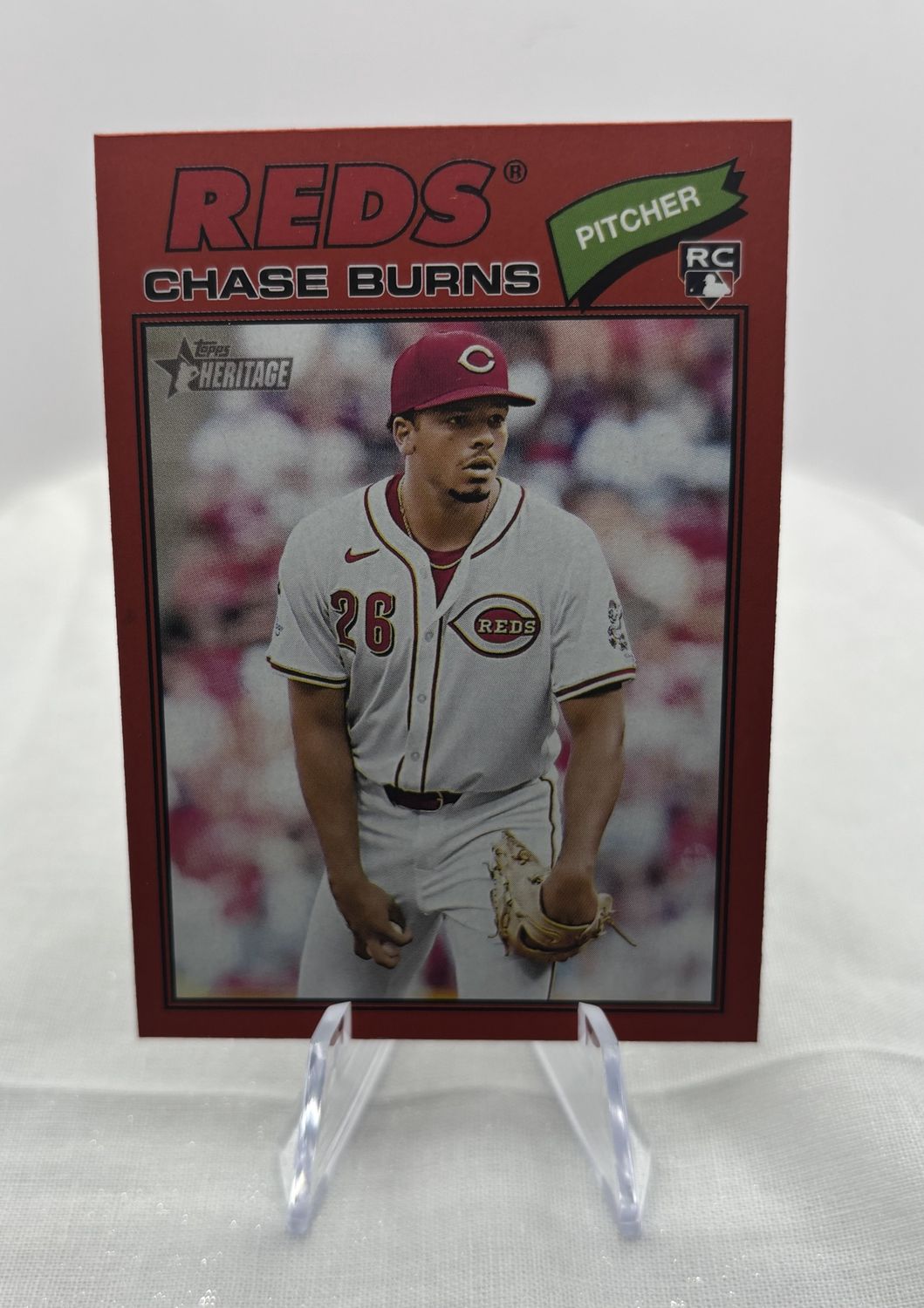 2026 Topps Heritage - Chase Burns #212 (Red Border)