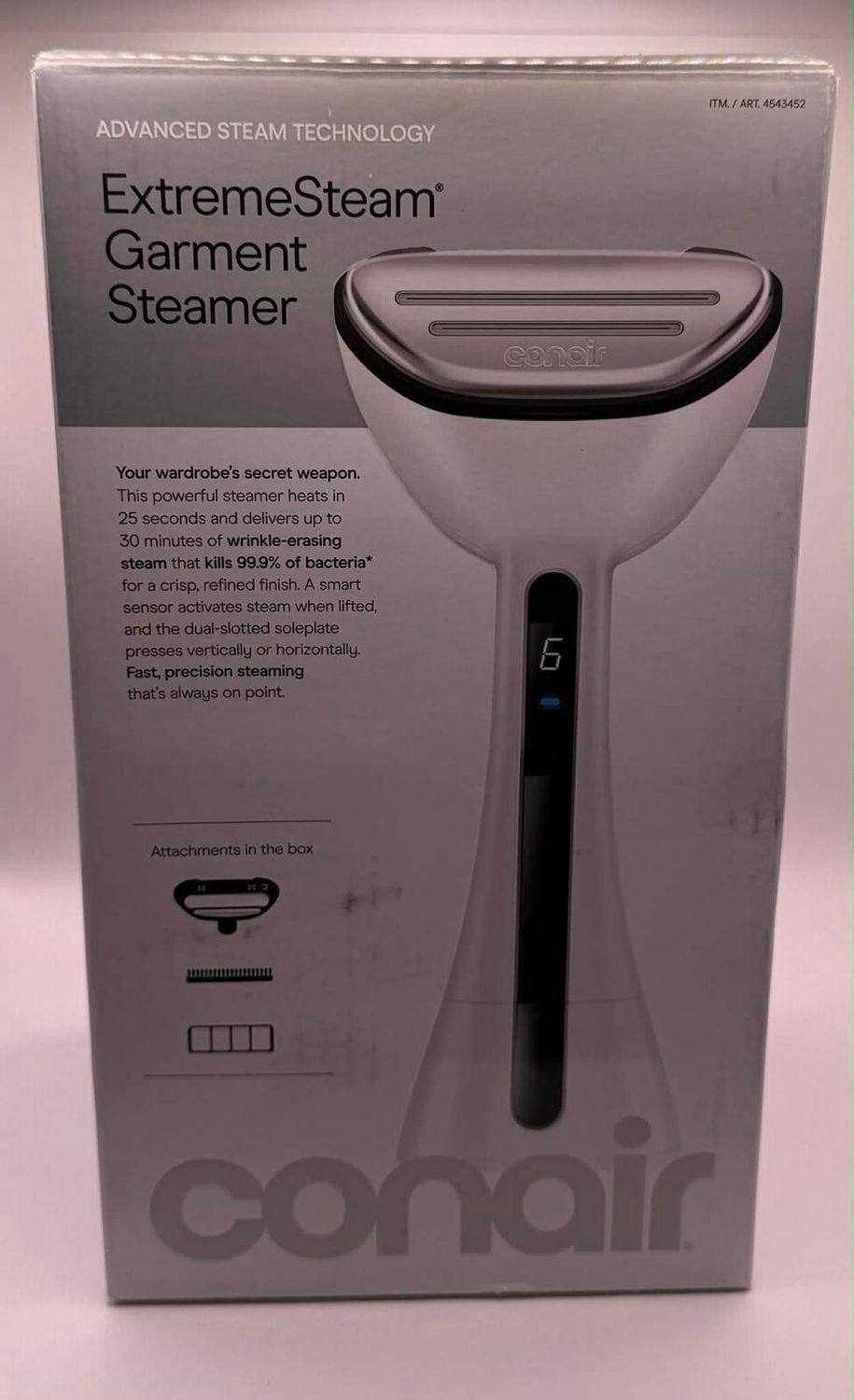 Conair ExtremeSteam Garment Steamer W/ Attachments Box Tested