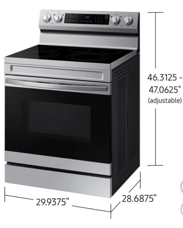 Samsung 6.3 cu. ft. Smart Freestanding ELECTRIC Range with No-Preheat Air Fry and Convection - Retail $879.99