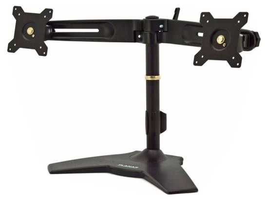 Planar Dual Monitor Stand and Monitors