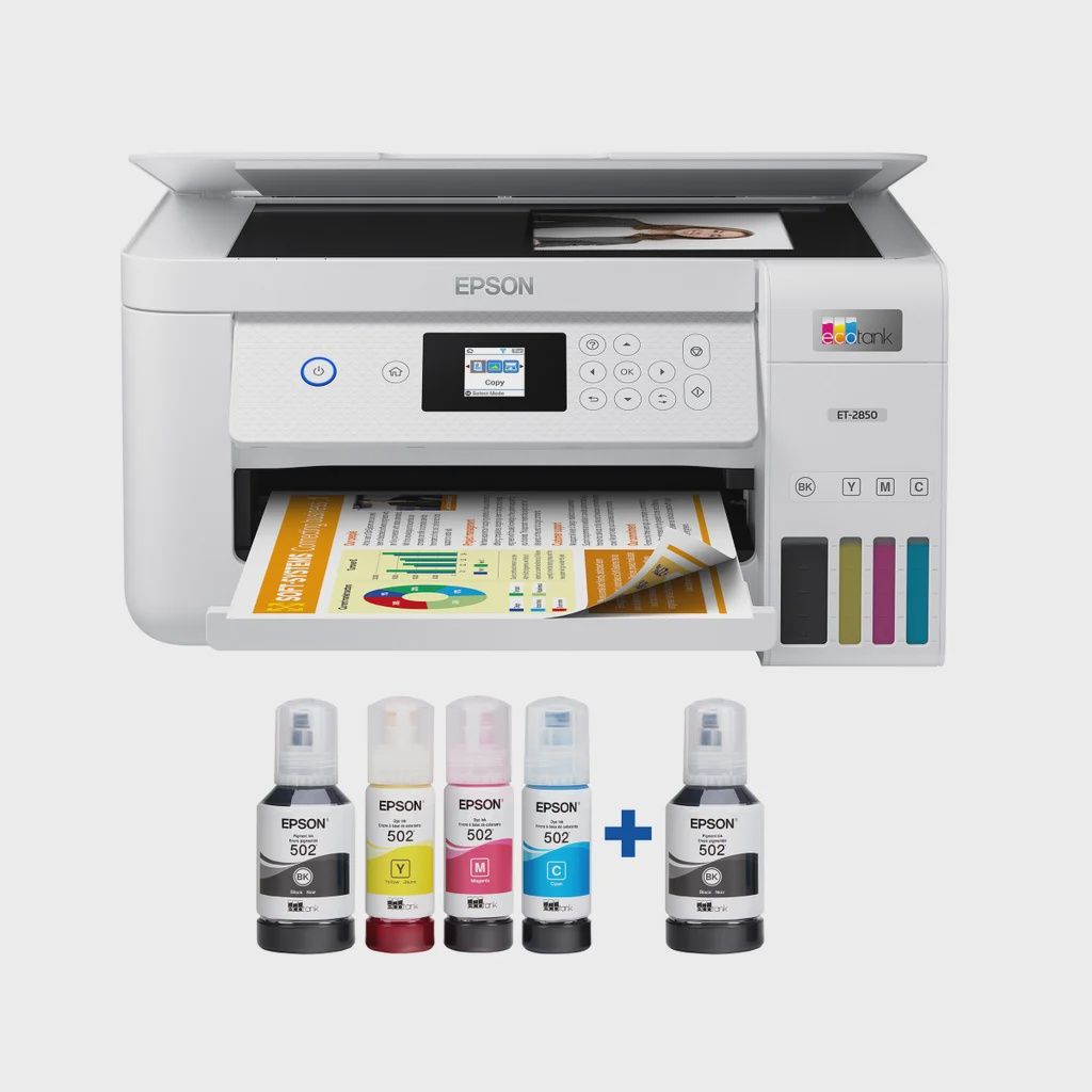 Epson EcoTank ET-2850 All-in-One Inkjet Printer Special Edition with Bonus Black Ink Bottle - Retail $199.99