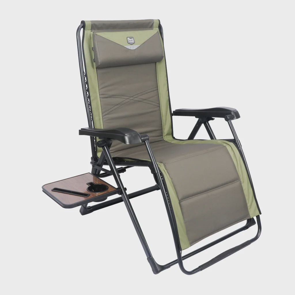 Timber Ridge Zero Gravity Lounger with Side Table and Adjustable Headrest