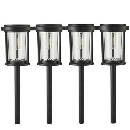 GTX Vintage Style 17.2-Inch Solar LED Pathway Lights in Black Finish and 15 Lumens Light Output  4-Pack - Retail $36.99