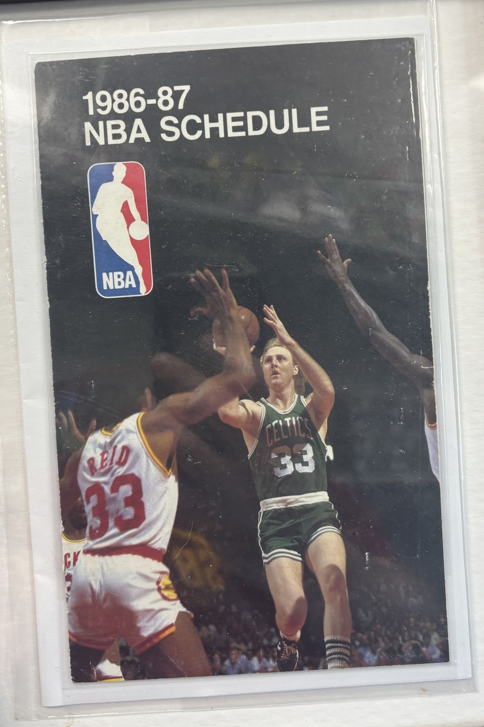 NBA Schedule Booklet Larry Bird Boston Celtics Vintage 1986 Booklet