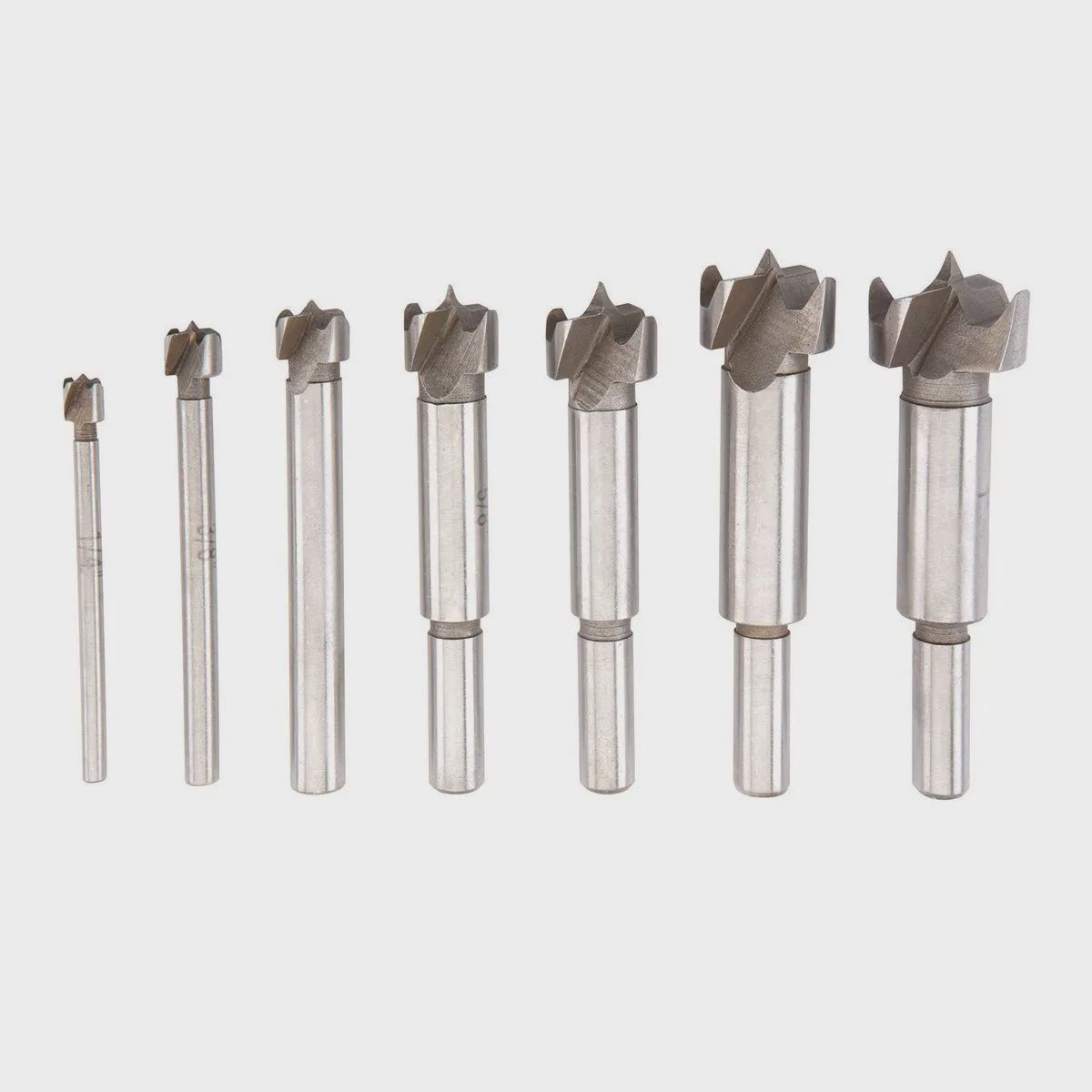 Titanium 7 PC Forstner Drill Bit Set Chews Angled Holes Through Wood Hole Hog Kit - Retail $11.99