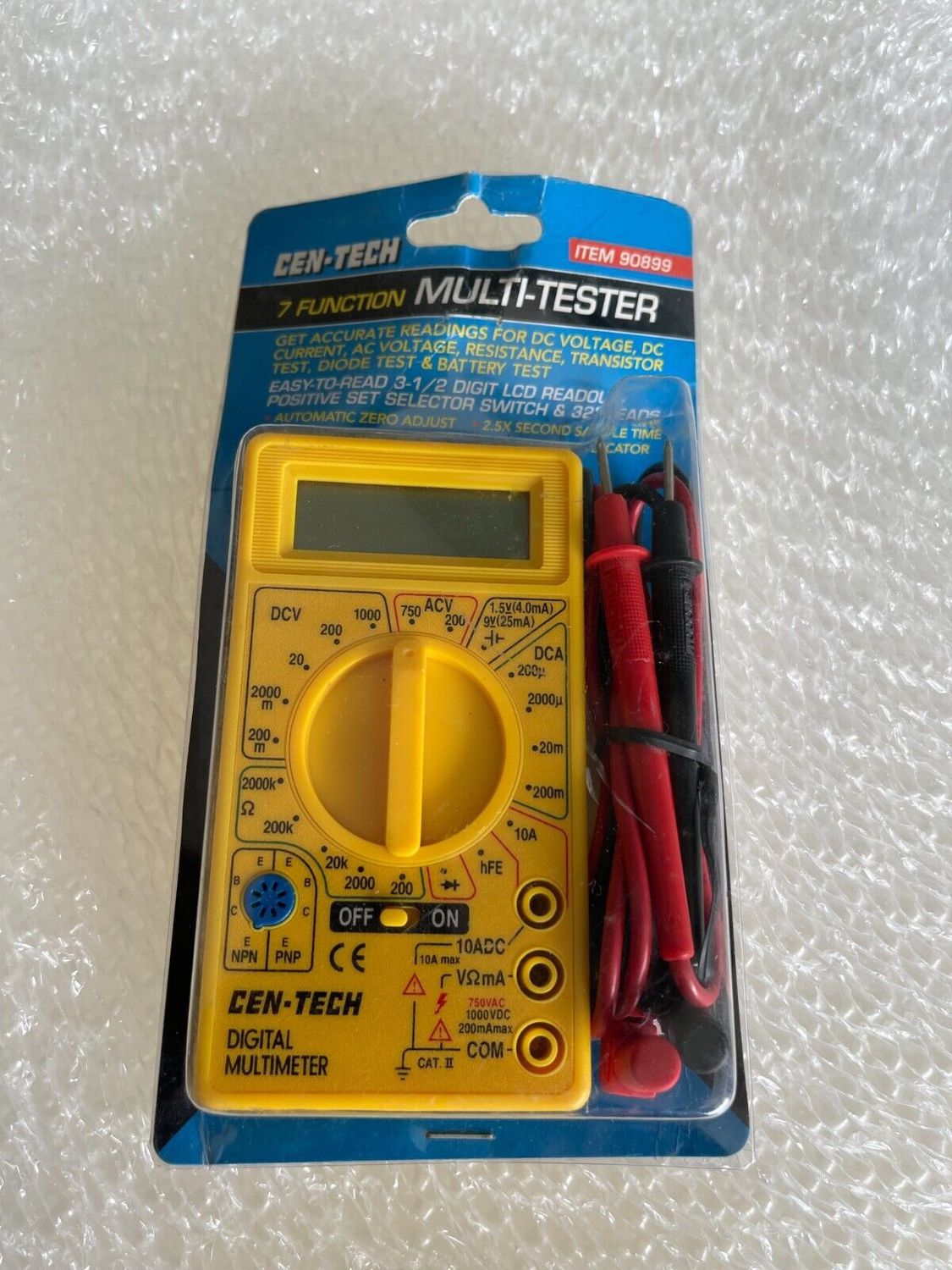 CEN-TECH 7 Function Digital MultiMeter - Multi-Tester 90899 - Retail $10.99