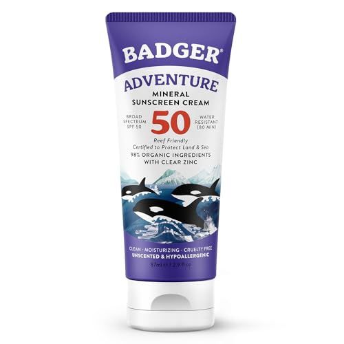 Badger Adventure Mineral Sunscreen Cream SPF 50 2.9 Fl Oz - Retail $16.99