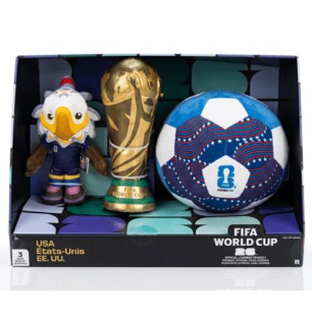 FIFA World Cup 2026 USA Collector Set with Mascot Plush  Soccer Ball Plush &amp; Trophy - Retail $28.00
