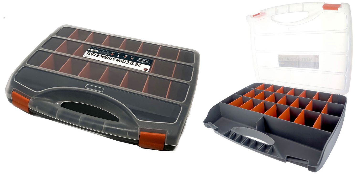 26-Compartment Plastic Storage Box with Adjustable Sections - Retail $19.99